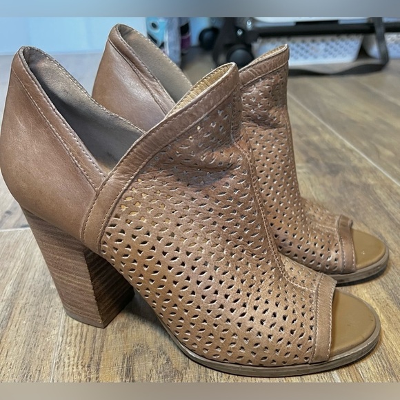 Lucky Brand Lively Tan Perforated Booties - Picture 1 of 9